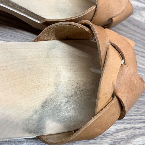 Swedish Hasbeens Womens Brown Leather Clog Sandals European Size 40 US Size 9 - Picture 11 of 14